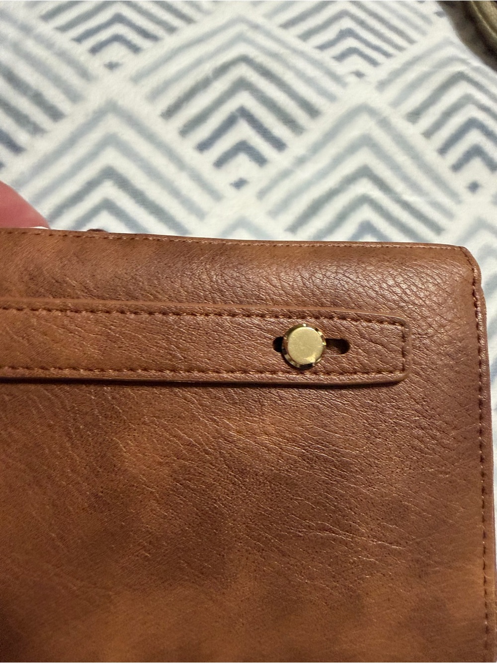 Bostanen RFID White and Brown double zip Full Capacity Wristlet Wallet - Picture 12 of 16